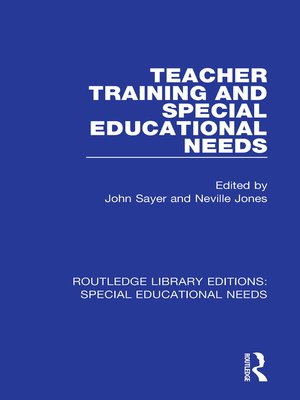 cover image of Teacher Training and Special Educational Needs